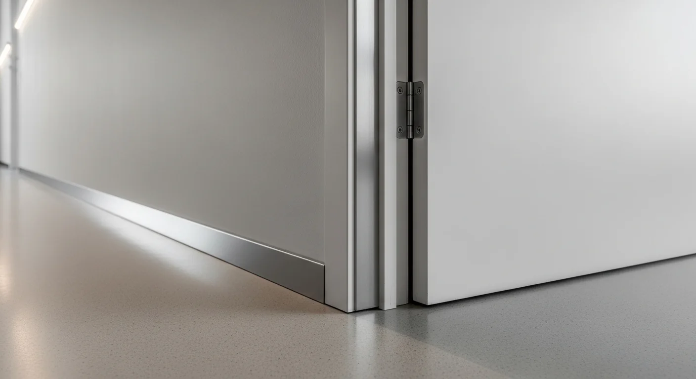 Aluminum baseboard and wood baseboard tested against everyday wall impact