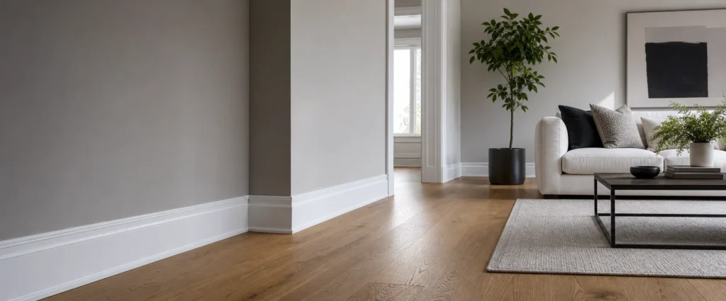 wood baseboard and aluminum baseboard comparison for interior wall finishing