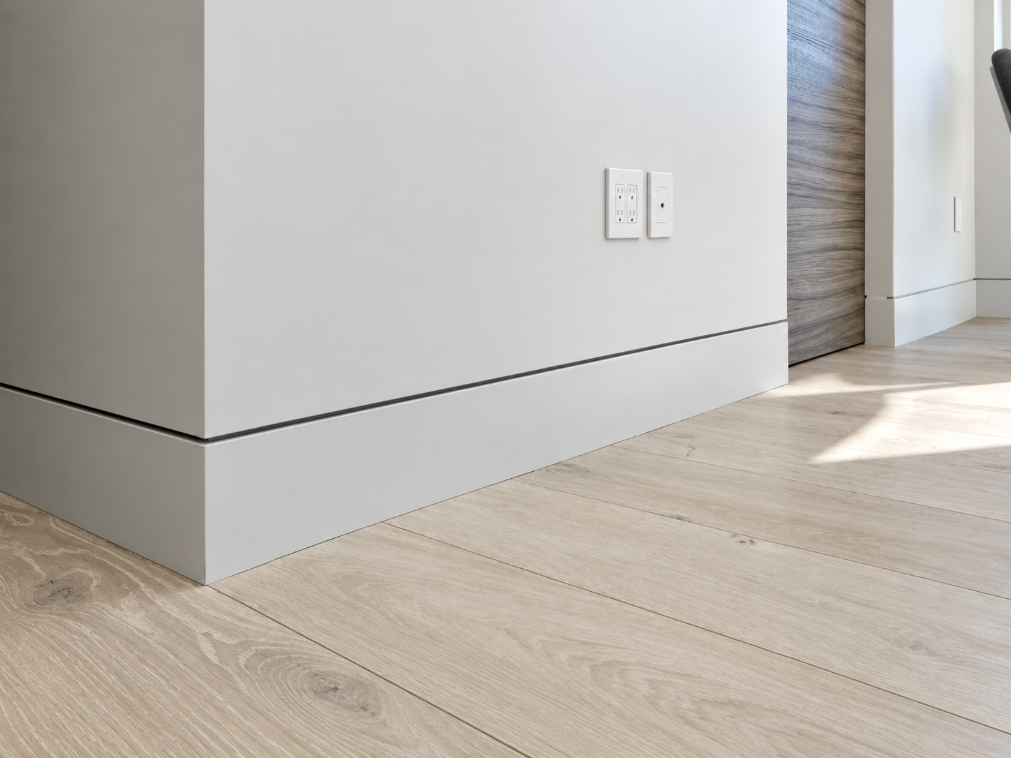 Flush recessed baseboard detail
