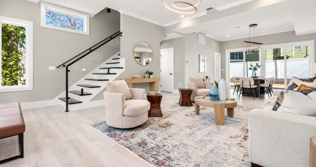 Modern baseboard styles in a contemporary interior