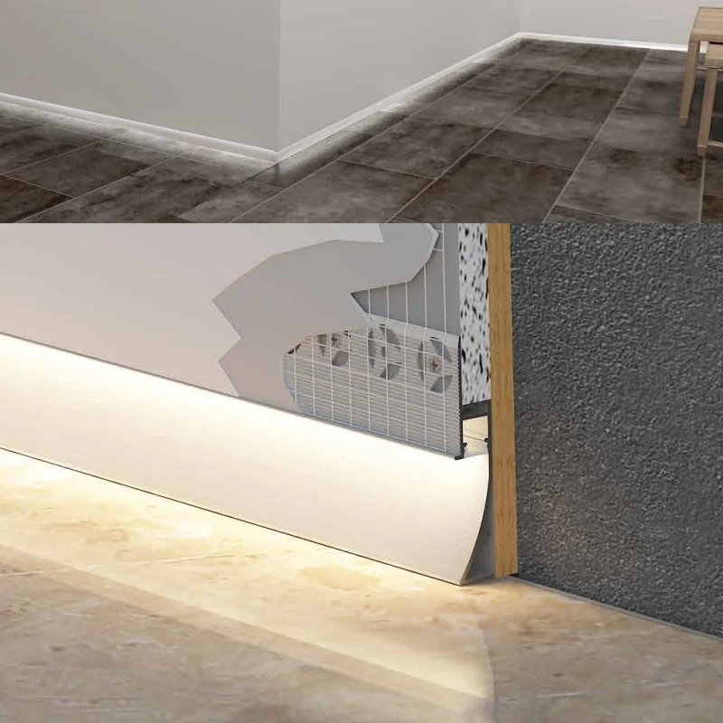 Recessed plaster-in LED Skirting Board