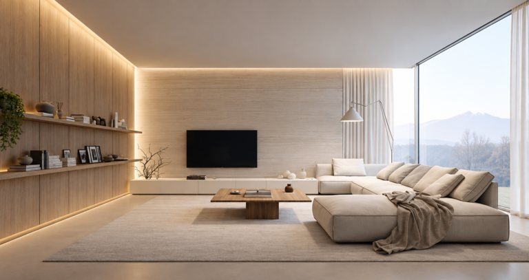 Shadow line ceiling with a clean perimeter reveal