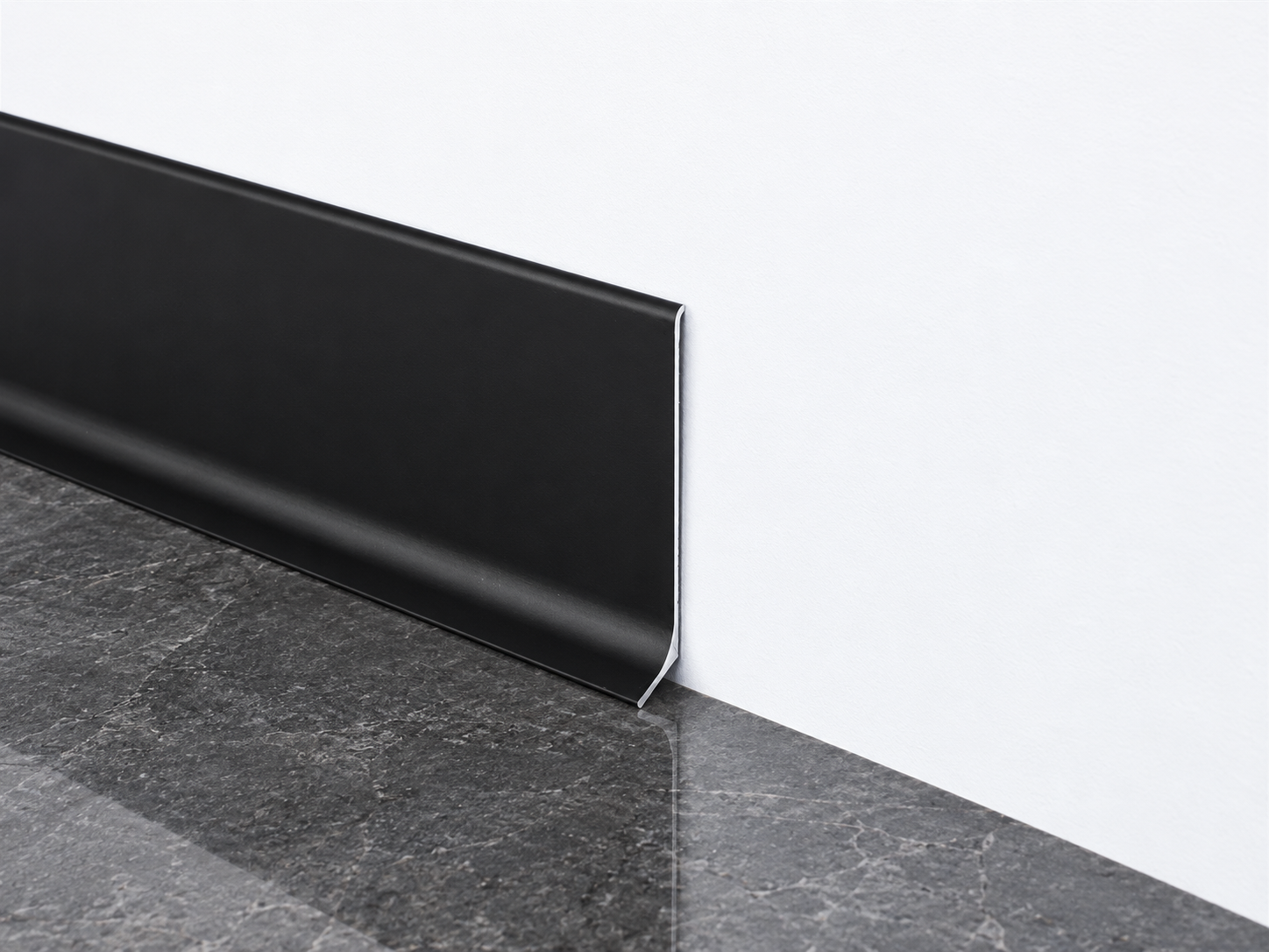 Slim flat baseboard profile