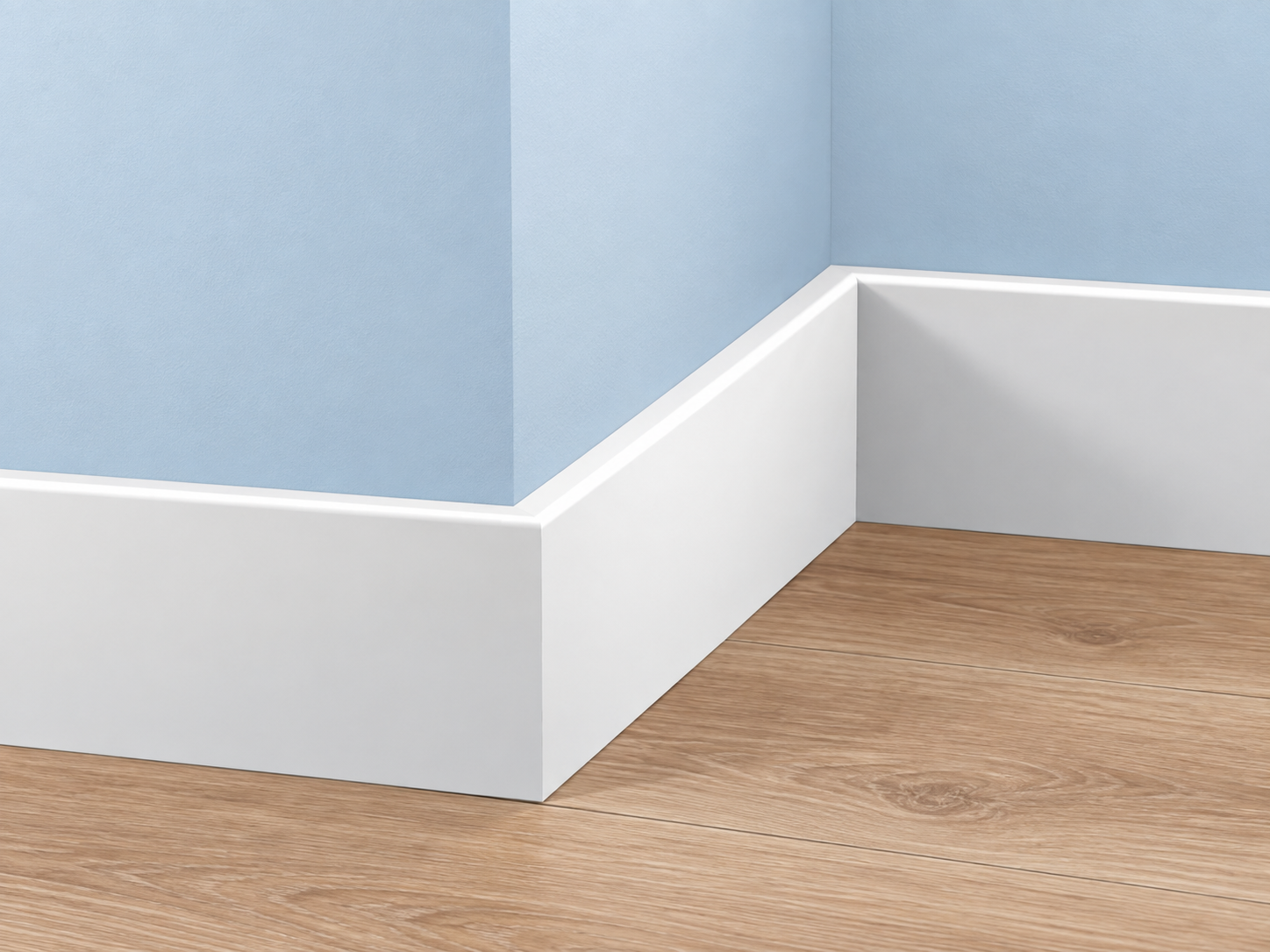 Square edge baseboard for a clean modern interior