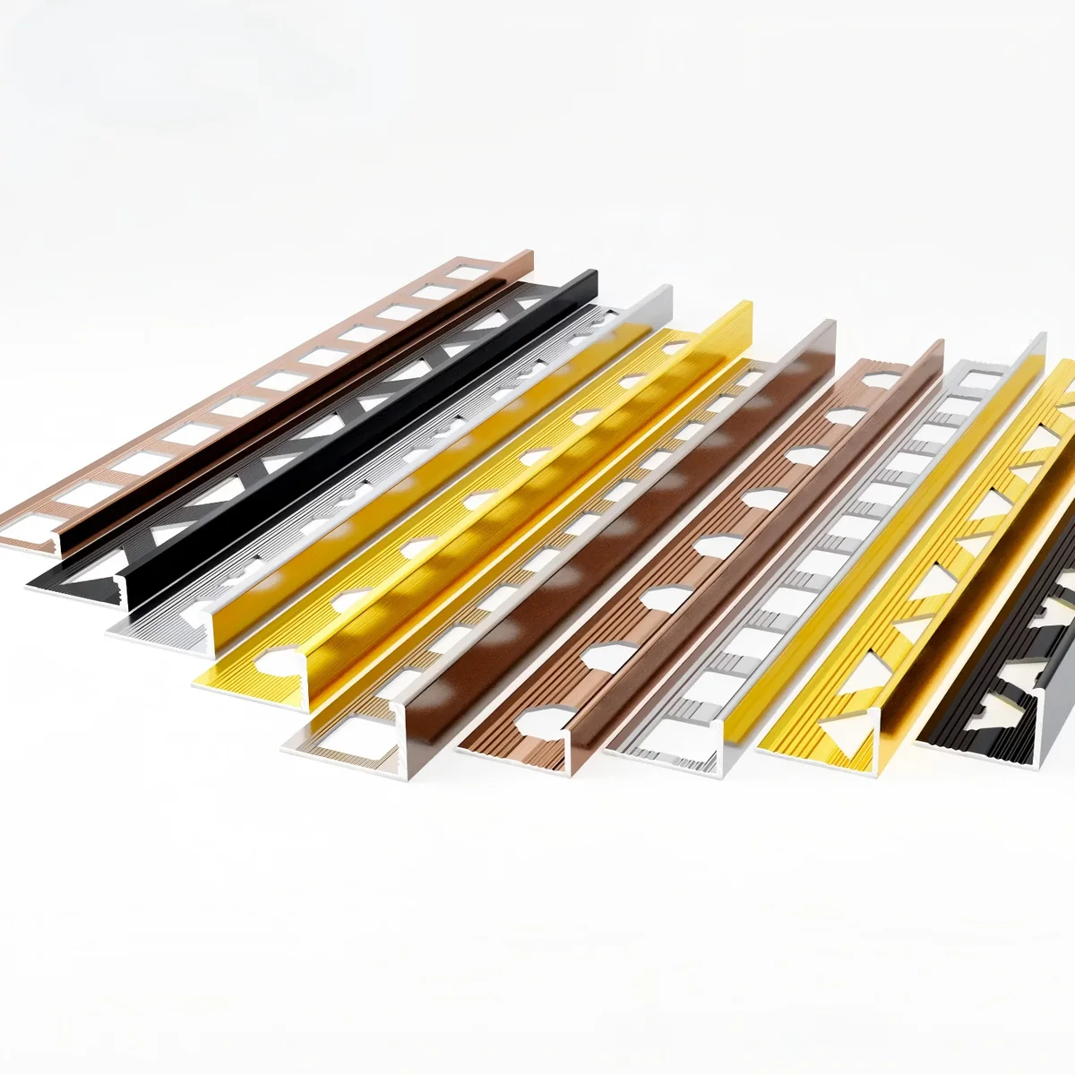 Straight or L-shaped backsplash tile trim profile